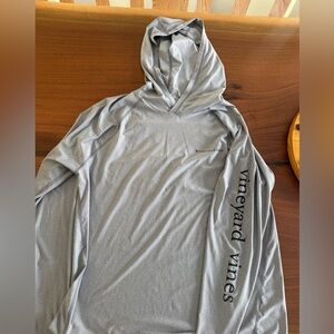 Vineyard Vines Performance Gray Hooded Shirt
